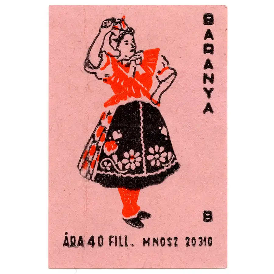 hungary-matchbox-labels-143 Kunság man's folk costume