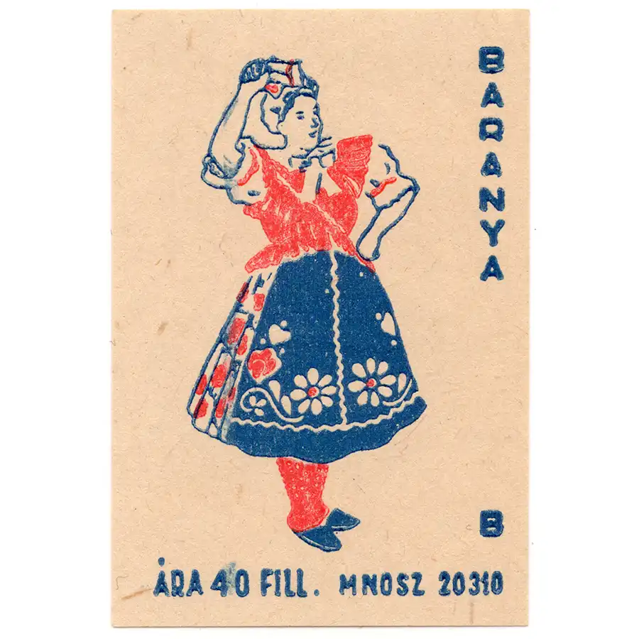 hungary-matchbox-labels-150 Kunsági woman's folk costume