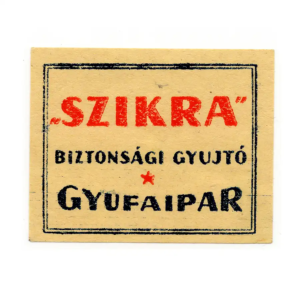 Szikra safety matches - Hungarian Matchbox Labels