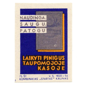 Lithuanian Matchbox Labels - State Savings Bank