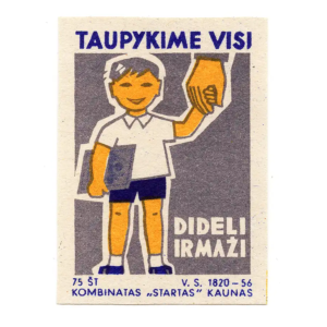 Lithuanian Matchbox Labels - State Savings Bank