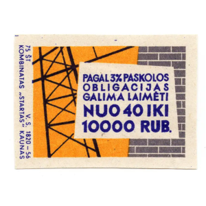 Lithuanian Matchbox Labels - State Savings Bank