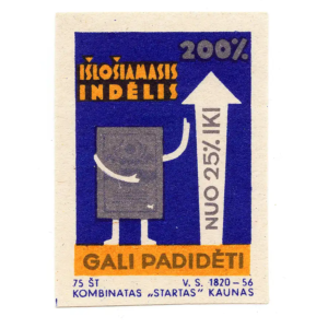 Lithuanian Matchbox Labels - State Savings Bank
