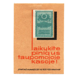 Lithuanian Matchbox Labels - State Savings Bank