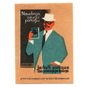 Lithuanian Matchbox Labels - State Savings Bank