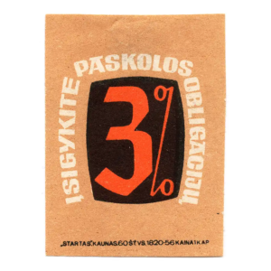 Lithuanian Matchbox Labels - State Savings Bank