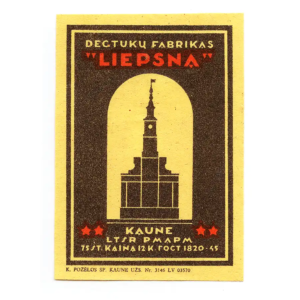 Lithianian Advertisements - Kaunas Match Factory Liepsna