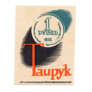 Lithuanian Matchbox Labels - State Savings Bank