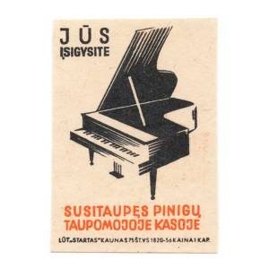 Lithuanian Matchbox Labels - State Savings Bank