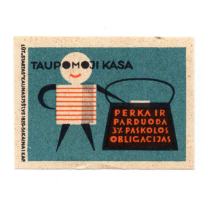 Lithuanian Matchbox Labels - State Savings Bank