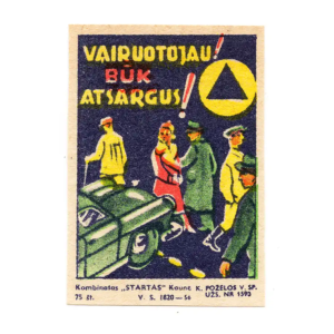 Lithuanian Matchbox Labels - Safe Traffic