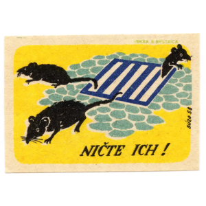 Czechoslovak Insects Matchbox Labels - Rodents transmit diseases