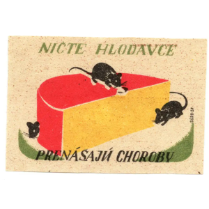 Czechoslovak Insects Matchbox Labels - Rodents transmit diseases